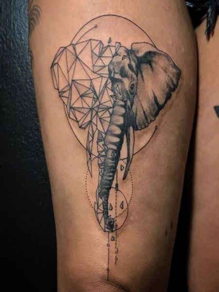 Geometric Elephant Tattoo