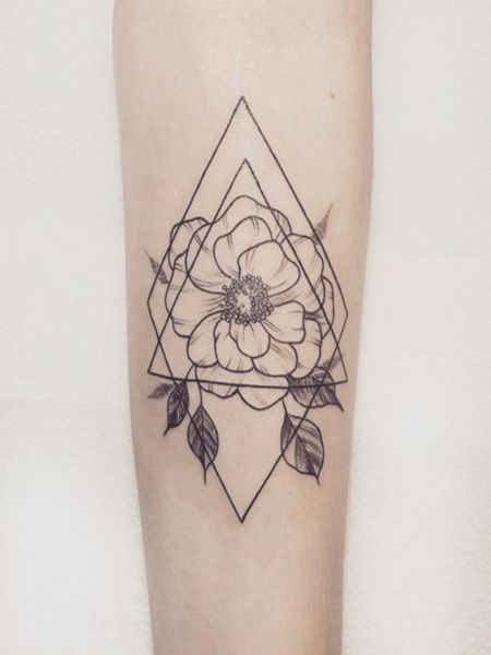 Geometric Flower Tattoo