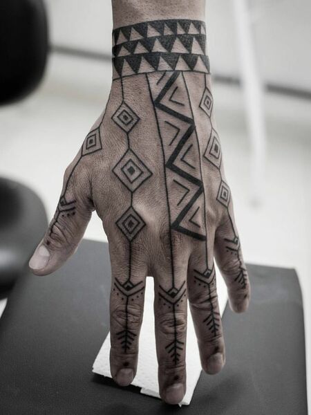 Geometric Hand Tattoo