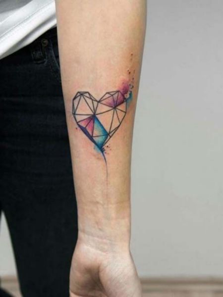 Geometric Heart Tattoo