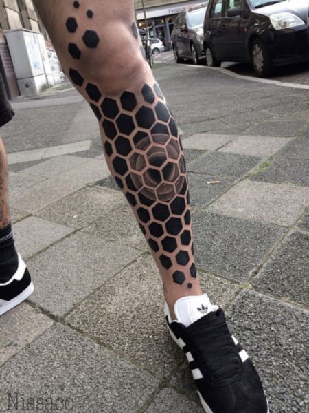 Geometric Leg Tattoo