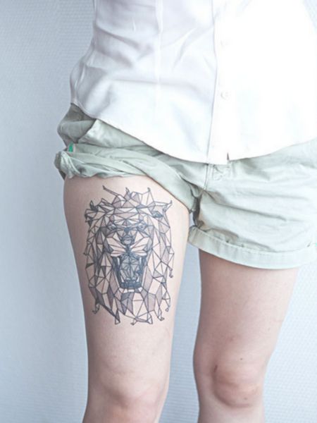 Geometric Lion Tattoo