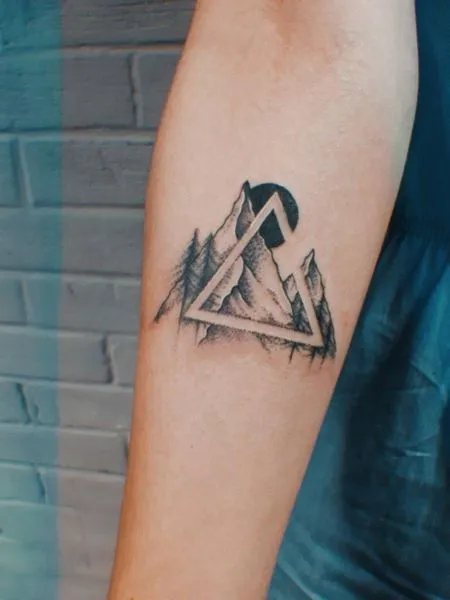Geometric Mountain Tattoo