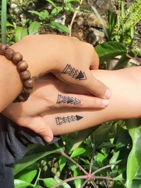 Geometric Sibling Tattoos