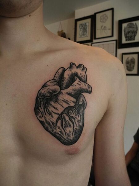 Heart Chest Tattoos
