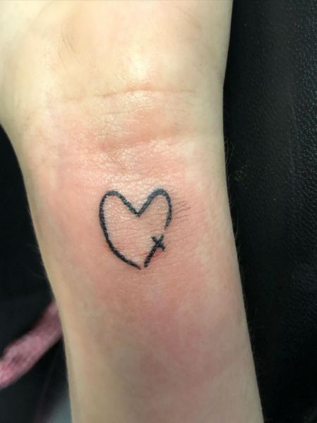 Heart Cross Tattoo