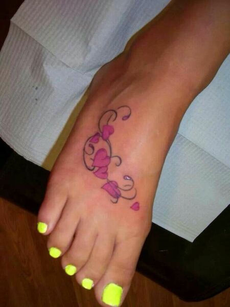 Heart Tattoo On Foot