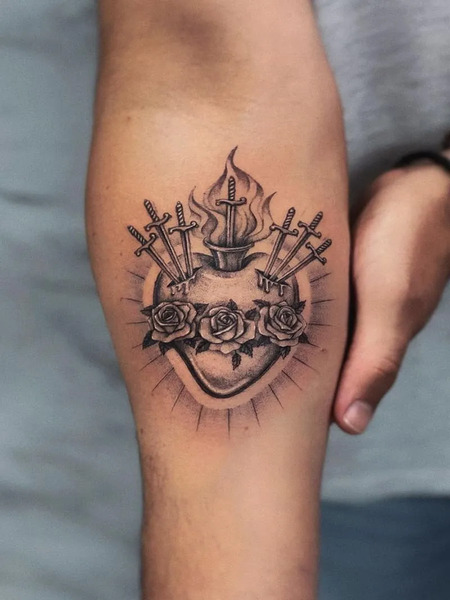 Heart and Sword Tattoo