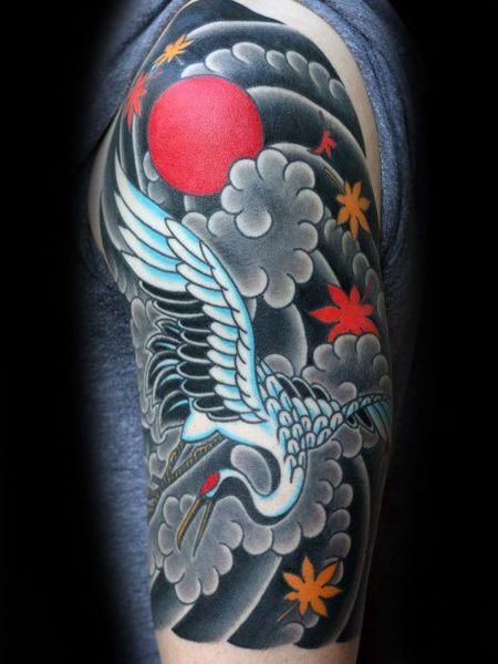 Japanese Crane Tattoo