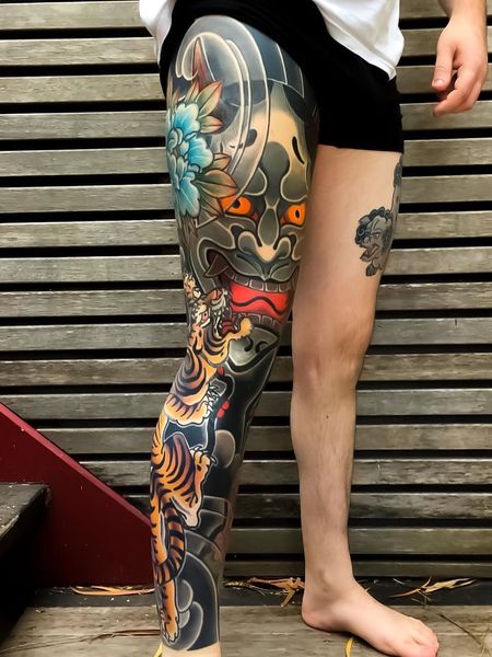 Japanese Leg Tattoo