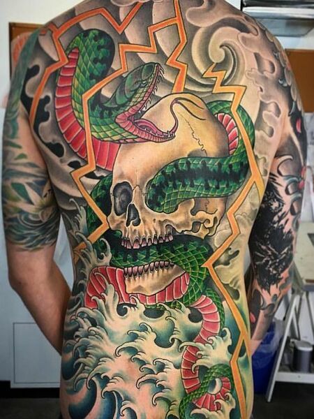 Japanese Snake Tattoo 1