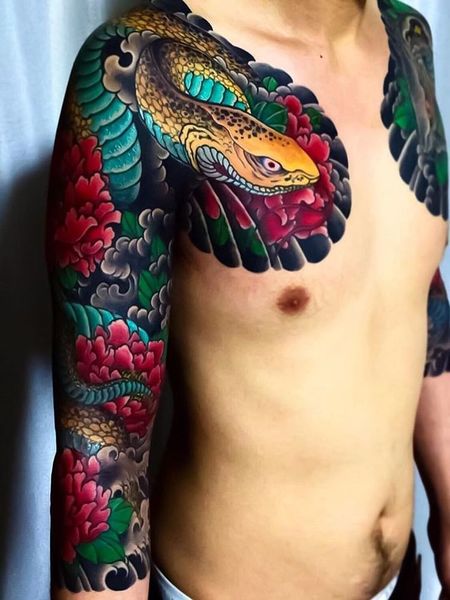 Japanese Snake Tattoo