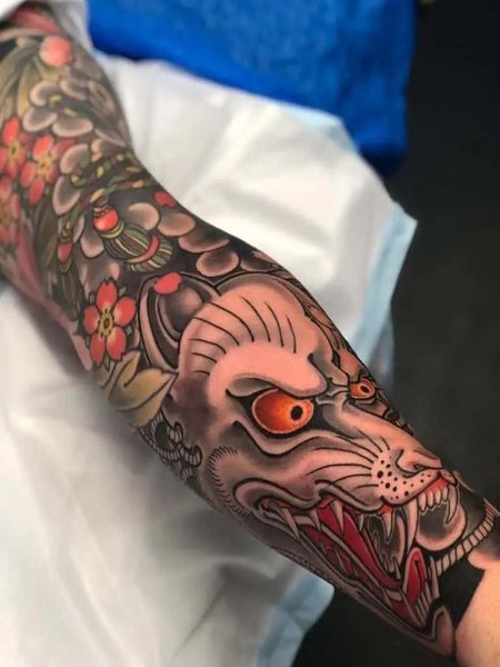 Japanese Wolf Tattoo