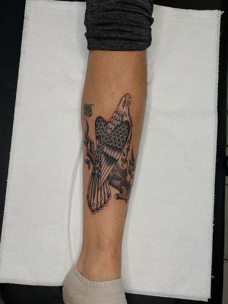 Leg Eagle Tattoo