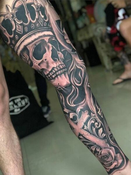 Leg Skull Tattoo