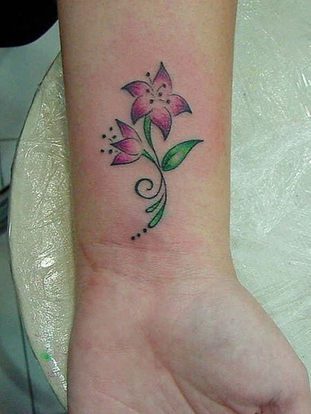 Lily Tattoo Wrist