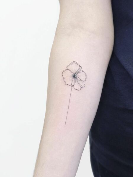 Line Orchid Tattoo