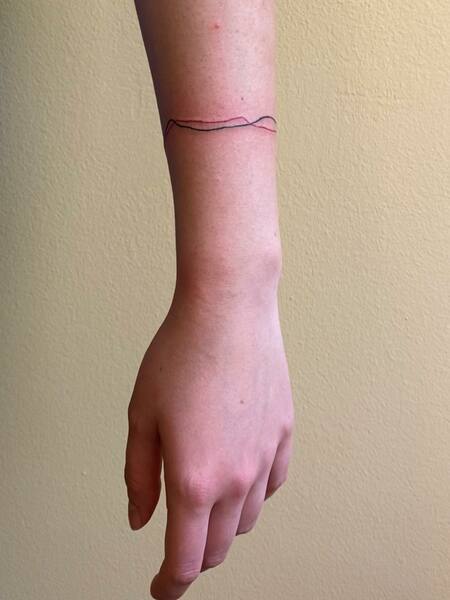 Linework Stick And Poke Tattoo
