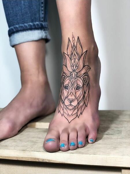 Lion Foot Tattoo