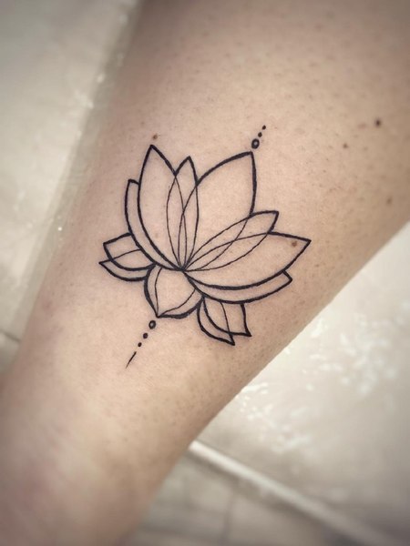 Lotus Flower Outline Tattoo