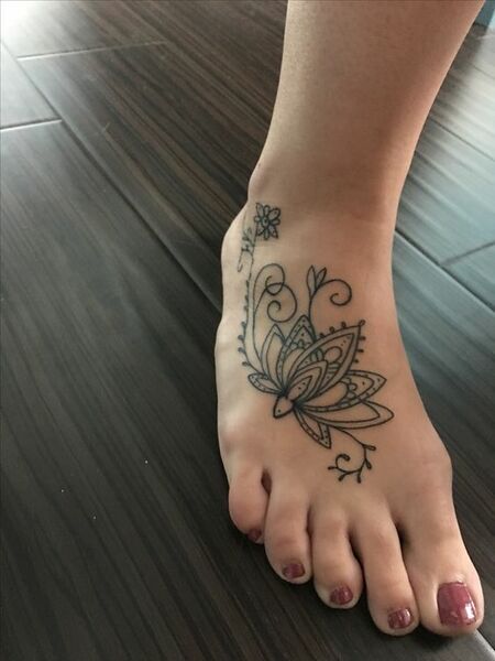 Lotus Foot Tattoo