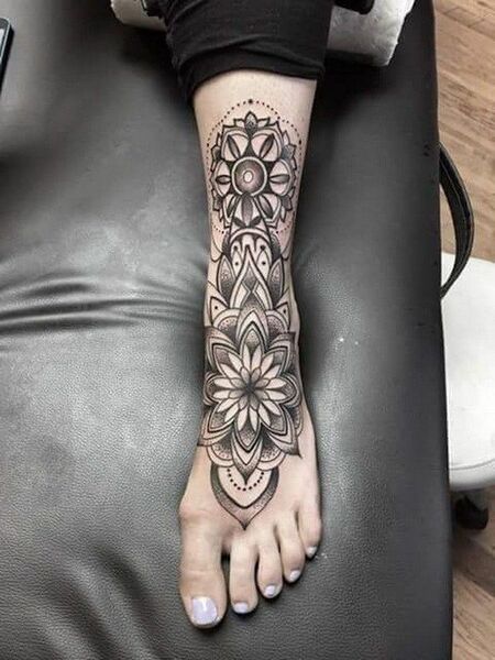 Mandala Foot Tattoo