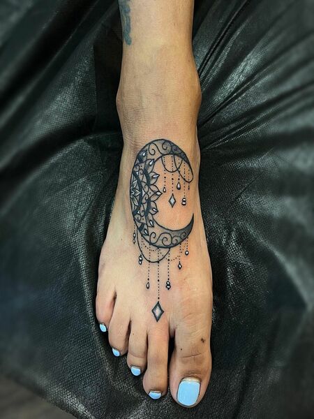 Mandala Moon Tattoo