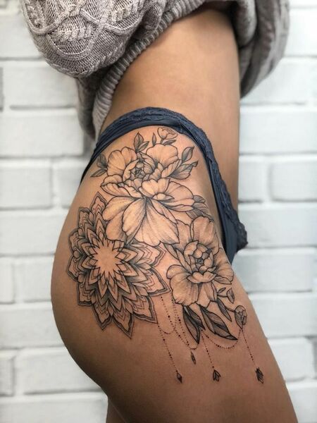 Mandala Thigh Tattoo