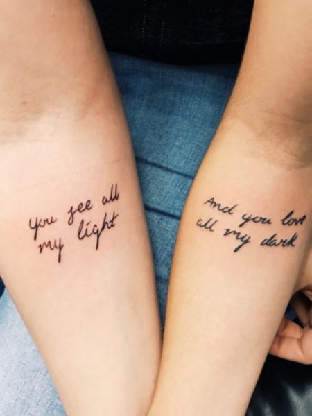Matching Sister Quote Tattoo