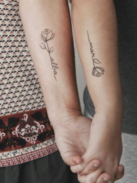 Matching Sister Rose Tattoo