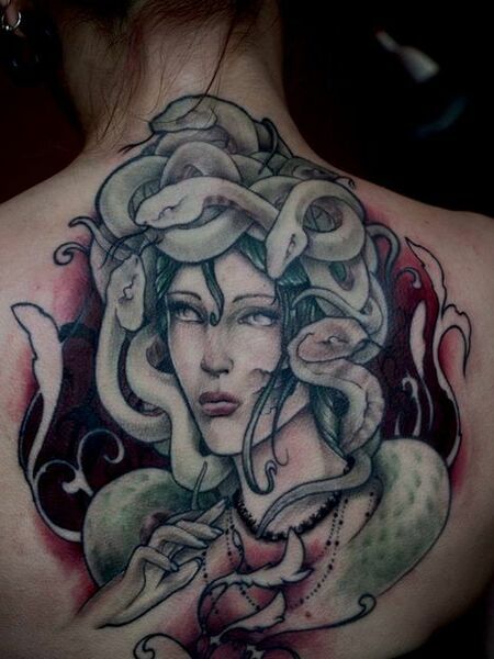 Medusa Back Tattoo