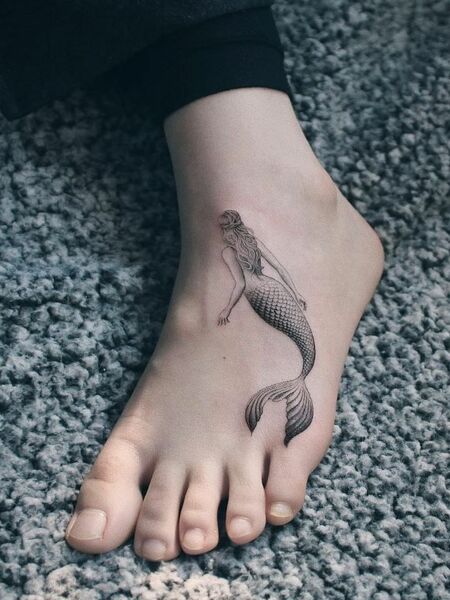 Mermaid Foot Tattoo