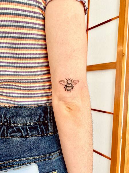 Minimalist Bee Tattoo