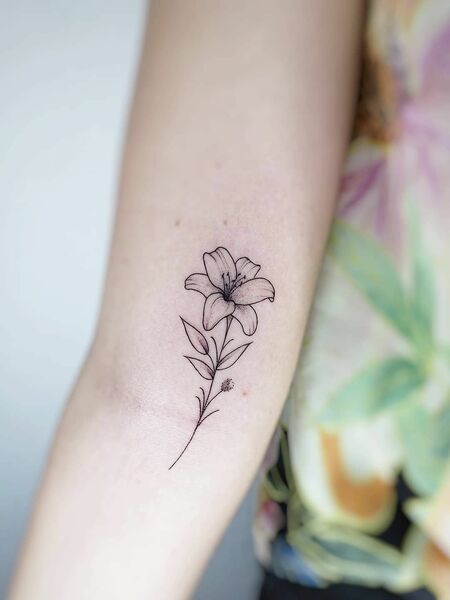 Minimalist Lily Tattoo