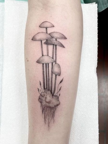 Minimalist Mushroom Tattoo