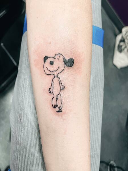 Minimalist Snoopy Tattoo