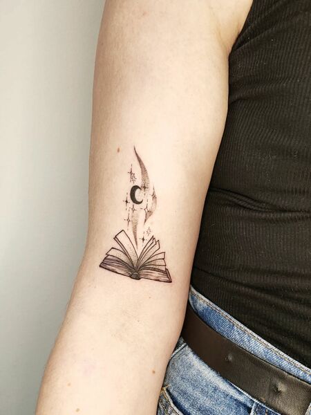 Moon And Star Book Tattoo