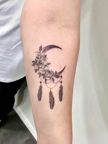 Moon Dream Catcher Tattoo