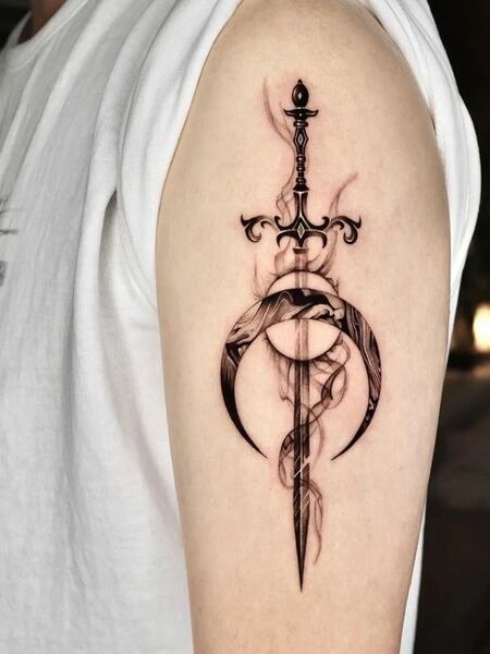 Moon Sword Tattoo