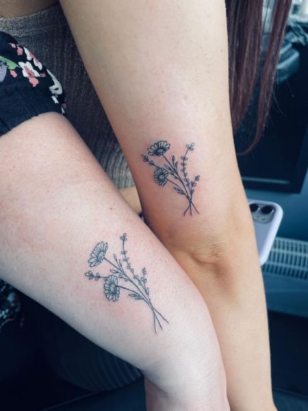 Mother Daughter Daisy Tattoo