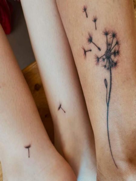 Mother Daughter Dandelion Tattoo