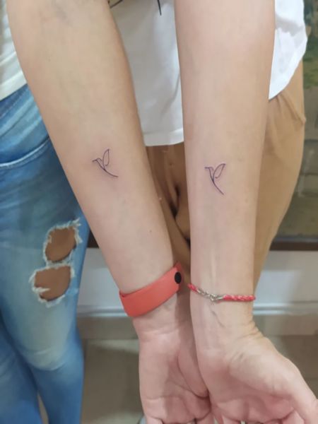 Mother Daughter Line Tattoo