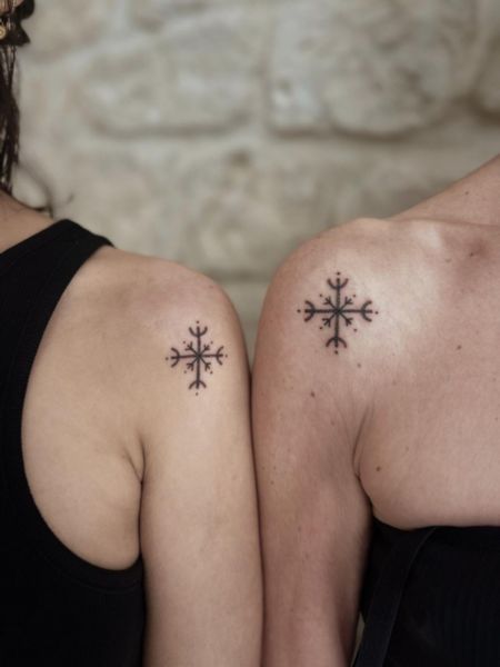 Mother Daughter Shoulder Tattoo
