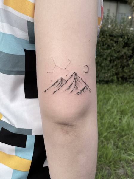 Mountain Stick And Poke Tattoo