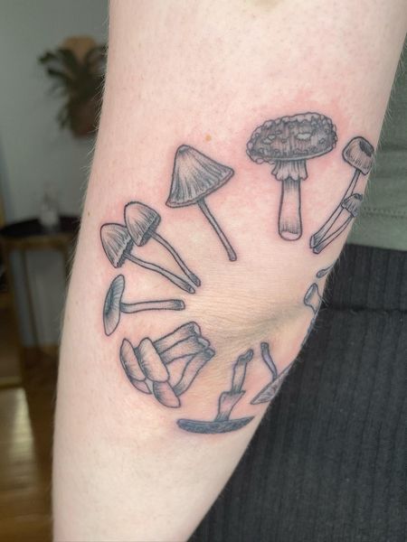 Mushroom Elbow Tattoo