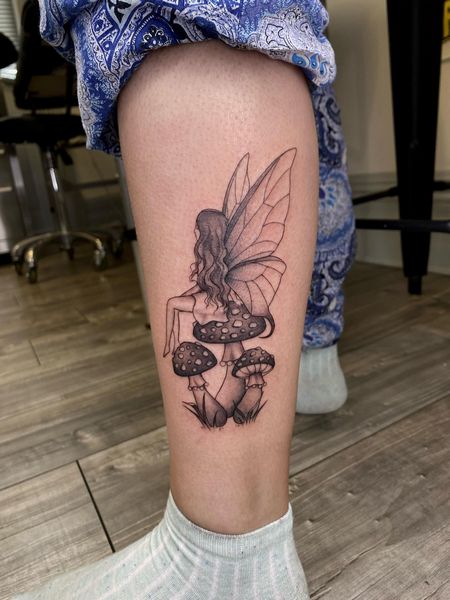 Mushroom Leg Tattoo