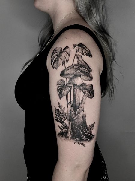 Mushroom Shoulder Tattoo 1
