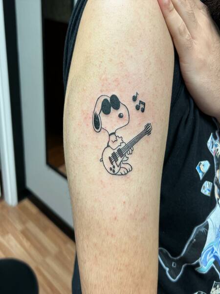 Musical Snoopy Tattoo