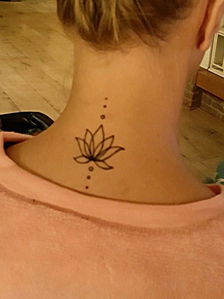 Neck Lotus Flower Tattoo