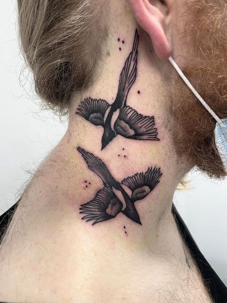 Neck Magpie Tattoo